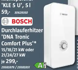 Bauhaus BOSCH Durchlauferhitzer 'DNA Tronic Comfort Plus' Angebot