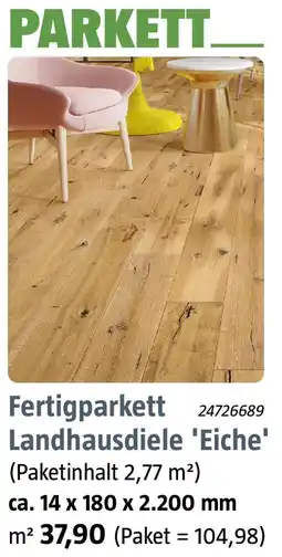 Bauhaus Fertigparkett Landhausdiele 'Eiche' Angebot