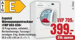 B1 Discount Baumarkt Exquisit Wärmepumpentrockner TWP 803-030 Angebot