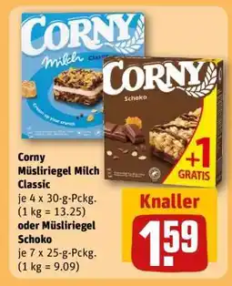 REWE Corny Müsliriegel Milch Classic oder Müsliriegel Schoko Angebot
