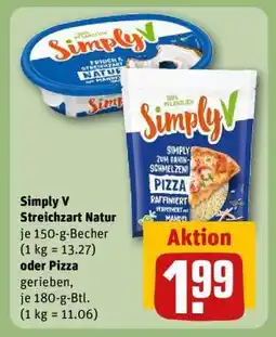 REWE Simply V Streichzart Natur oder Pizza gerieben Angebot