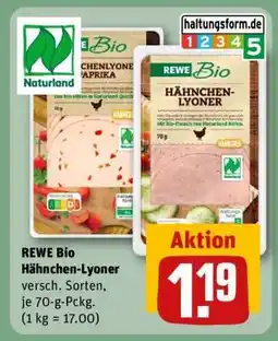 REWE REWE Bio Hähnchen-Lyoner Angebot