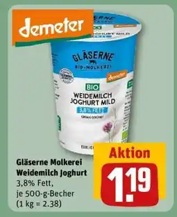 REWE Gläserne Molkerei Weidemilch Joghurt Angebot
