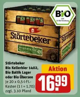 REWE Störtebeker Bio Kellerbier 1402, Bio Baltik Lager oder Bio Übersee Angebot
