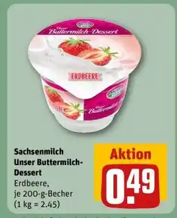 REWE Sachsenmilch Unser Buttermilch- Dessert Angebot
