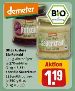 REWE Ottos Auslese Bio Rotkohl oder Bio Sauerkraut Angebot
