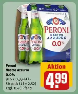 REWE Peroni Nastro Azzurro 0.0% Angebot