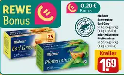 REWE Meßmer Schwarzer Tee Earl Grey oder Kräutertee Pfefferminze Angebot