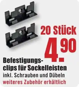 B1 Discount Baumarkt Befestigungsclips für Sockelleisten Angebot