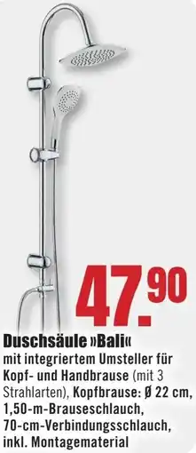 B1 Discount Baumarkt Duschsäule Bali Angebot