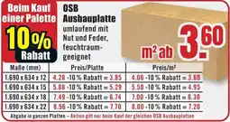 B1 Discount Baumarkt OSB Ausbauplatte Angebot