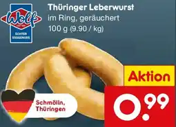 Netto Marken-Discount Wolf Thüringer Leberwurst Angebot