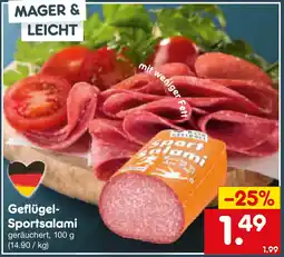 Netto Marken-Discount Geflügel Sportsalami Angebot