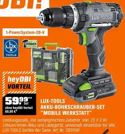 OBI Lux-tools akku-bohrschrauber-set mobile werkstatt Angebot