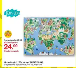 Möbelzentrum Pforzheim Ben'n jen kinderteppich „worldmap“ Angebot