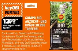 OBI Compo bio anzucht- und kräutererde torffrei Angebot