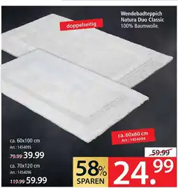Zurbrüggen Wendebadteppich natura duo classic ca. 60x60 cm Angebot