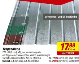 toom Baumarkt Trapezblech verzinkt Angebot