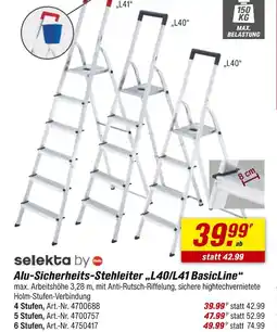 toom Baumarkt Selekta by hailo alu-sicherheits-stehleiter l40/l41 basicline Angebot