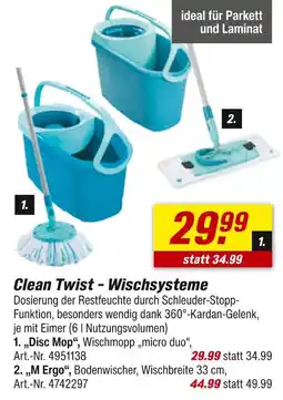 toom Baumarkt Clean twist disc mop Angebot