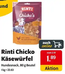 Das Futterhaus Rinti chicko käsewürfel Angebot