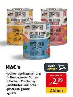 Das Futterhaus Mac's hochwertige nassnahrung für hunde Angebot