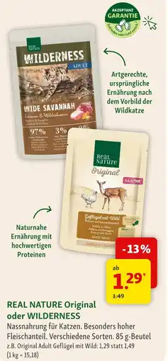 Fressnapf Real nature nassnahrung für katzen original adult geflügel mit wild Angebot