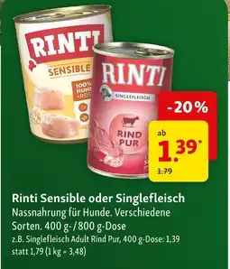 Fressnapf Rinti sensible oder singlefleisch Angebot
