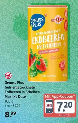 Rossmann Genuss plus gefriergetrocknete erdbeeren in scheiben maxi xl dose Angebot