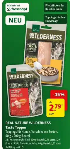 Fressnapf Real nature wilderness taste topper knochenbrühe rind Angebot
