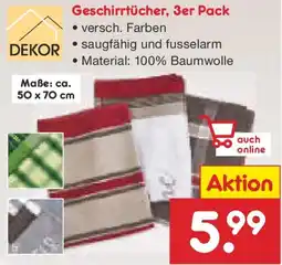 Netto Marken-Discount DEKOR Geschirrtücher, 3er Pack Angebot