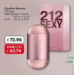 Travel Free Carolina Herrera 212 Sexy EdPS Damen Angebot
