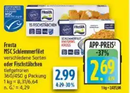 diska Frosta MSC Schlemmerfilet oder Fischstäbchen Angebot