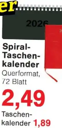 Wiglo Wunderland Spiral Taschenkalender Angebot