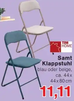 Wiglo Wunderland TIM HOME Samt Klappstuhl Angebot