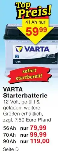 Wiglo Wunderland VARTA Starterbatterie Angebot
