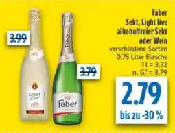 diska Faber Sekt, Light live alkoholfreier Sekt oder Wein Angebot