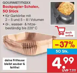 Netto Marken-Discount GOURMETmaxx Backpapier-Schalen, 50 Stück Angebot