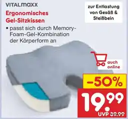 Netto Marken-Discount VITALMAXX Ergonomisches Gel-Sitzkissen Angebot