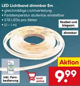 Netto Marken-Discount LED Lichtband dimmbar 5m Angebot