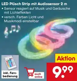 Netto Marken-Discount LED Plüsch Strip mit Audiosensor 2 m Angebot