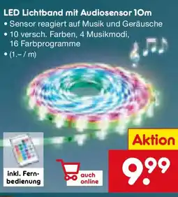 Netto Marken-Discount LED Lichtband mit Audiosensor 10m Angebot