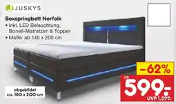 Netto Marken-Discount JUSKYS Boxspringbett Norfolk Angebot