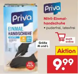 Netto Marken-Discount Priva Nitril-Einmalhandschuhe Angebot