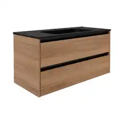 toom Baumarkt Fackelmann Waschtischunterschrank 'Vita' Eichefarben Braun/schwarz 100 x 50 x 46 cm Angebot