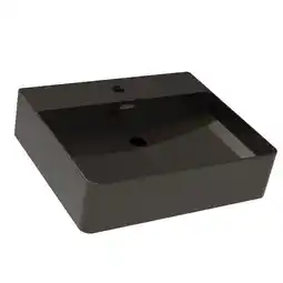 toom Baumarkt Fackelmann Aufsatz-Waschtisch 'Vita' Keramik schwarz 50 x 13 x 42 cm Angebot