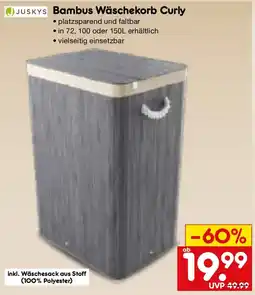 Netto Marken-Discount JUSKYS Bambus Wäschekorb Curly Angebot