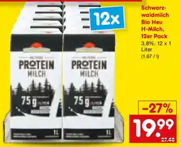 Netto Marken-Discount Schwarzwaldmilch Bio Heu H-Milch, 12er Pack Angebot