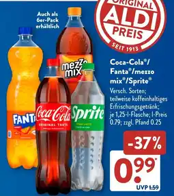 Aldi Süd Coca-Cola/ Fanta/mezzo mix/Sprite Angebot