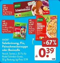 Aldi Süd KNORR Salatkrönung, Fix, Feinschmeckersuppe oder Basissoẞe Angebot